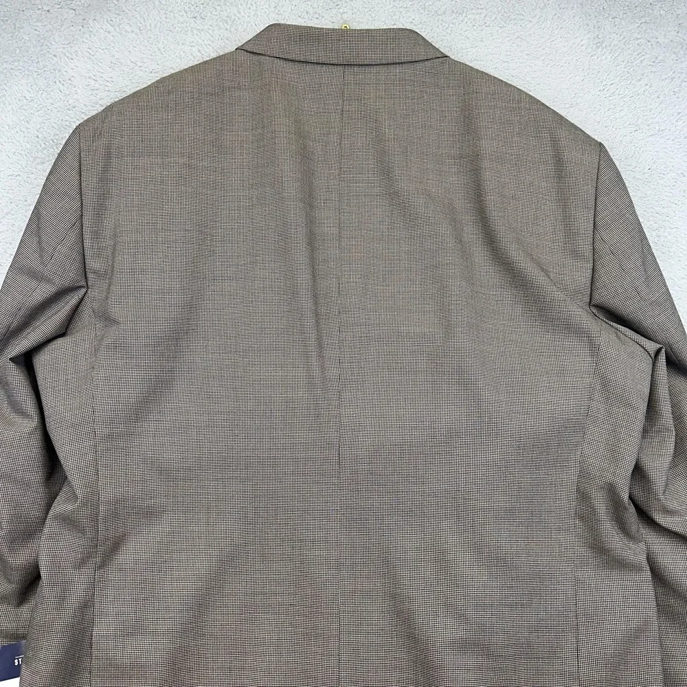 Stafford Blazer‎ Mens 52R Big & Tall Houndstooth Travel Sport Coat 2 Button